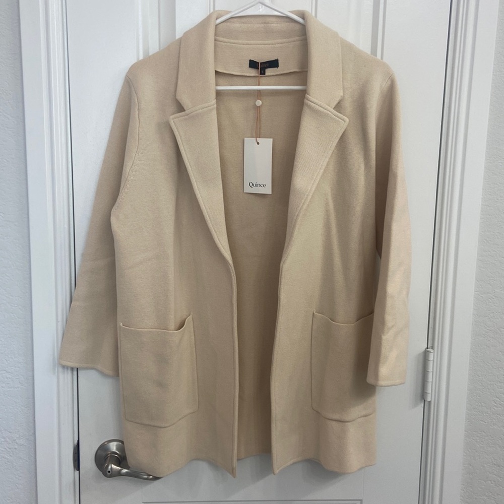 Organic cotton knit blazer
